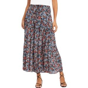 Karen Kane Floral Tiered Midi/Maxi Skirt Cottagecore  Peasant Pull-on Fairy NWT